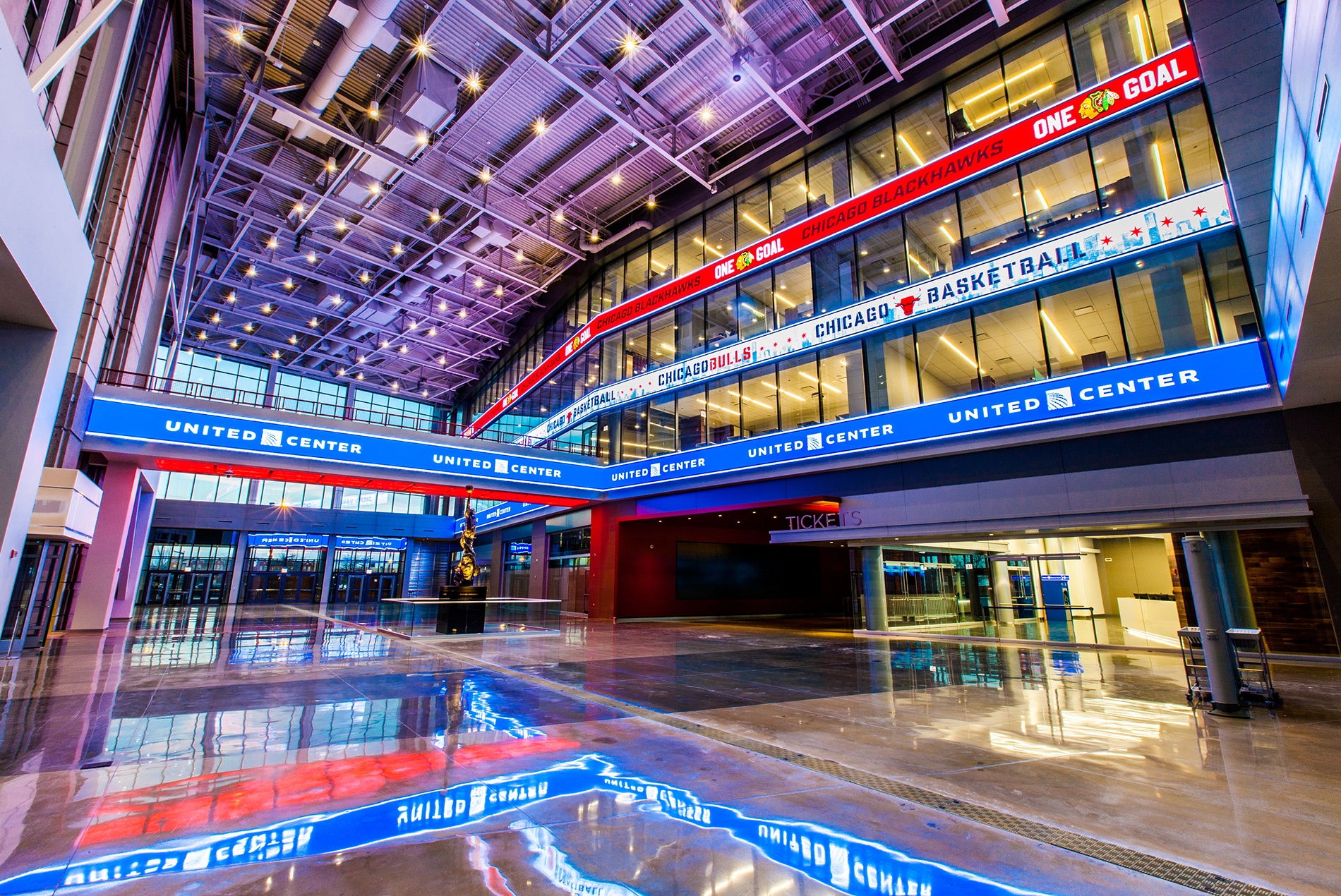 United Center atrium on track for February debut