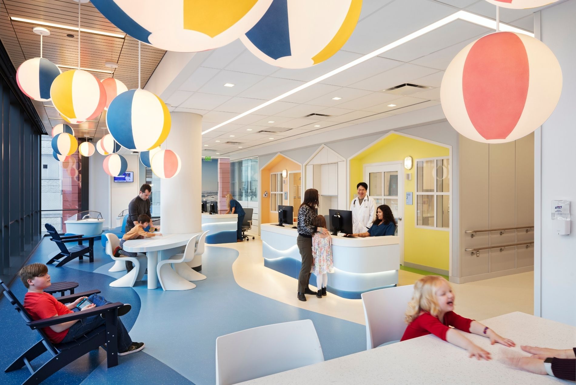 Jack & Sheryl Morris Cancer Center interior pediatrics reception