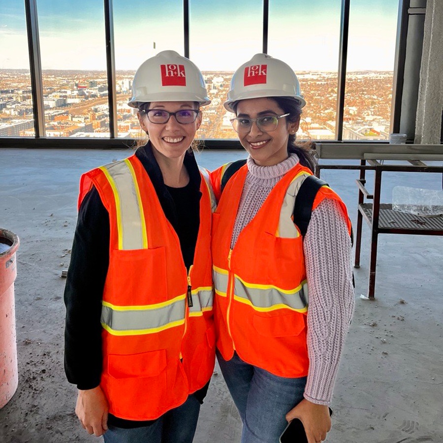 HOK team members at a construction site