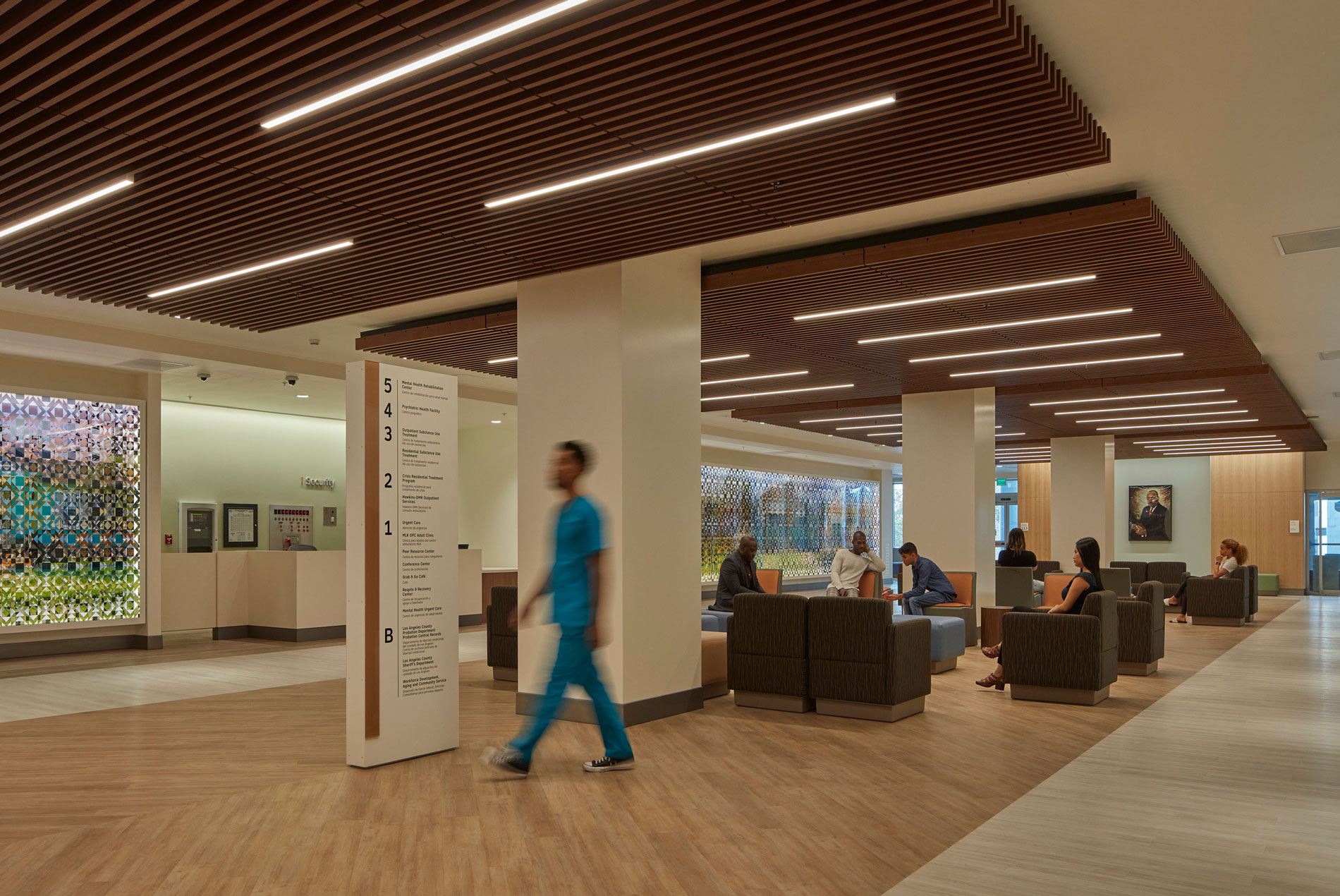 The first floor lobby or the Los Angeles County Behavioral Health Center. 