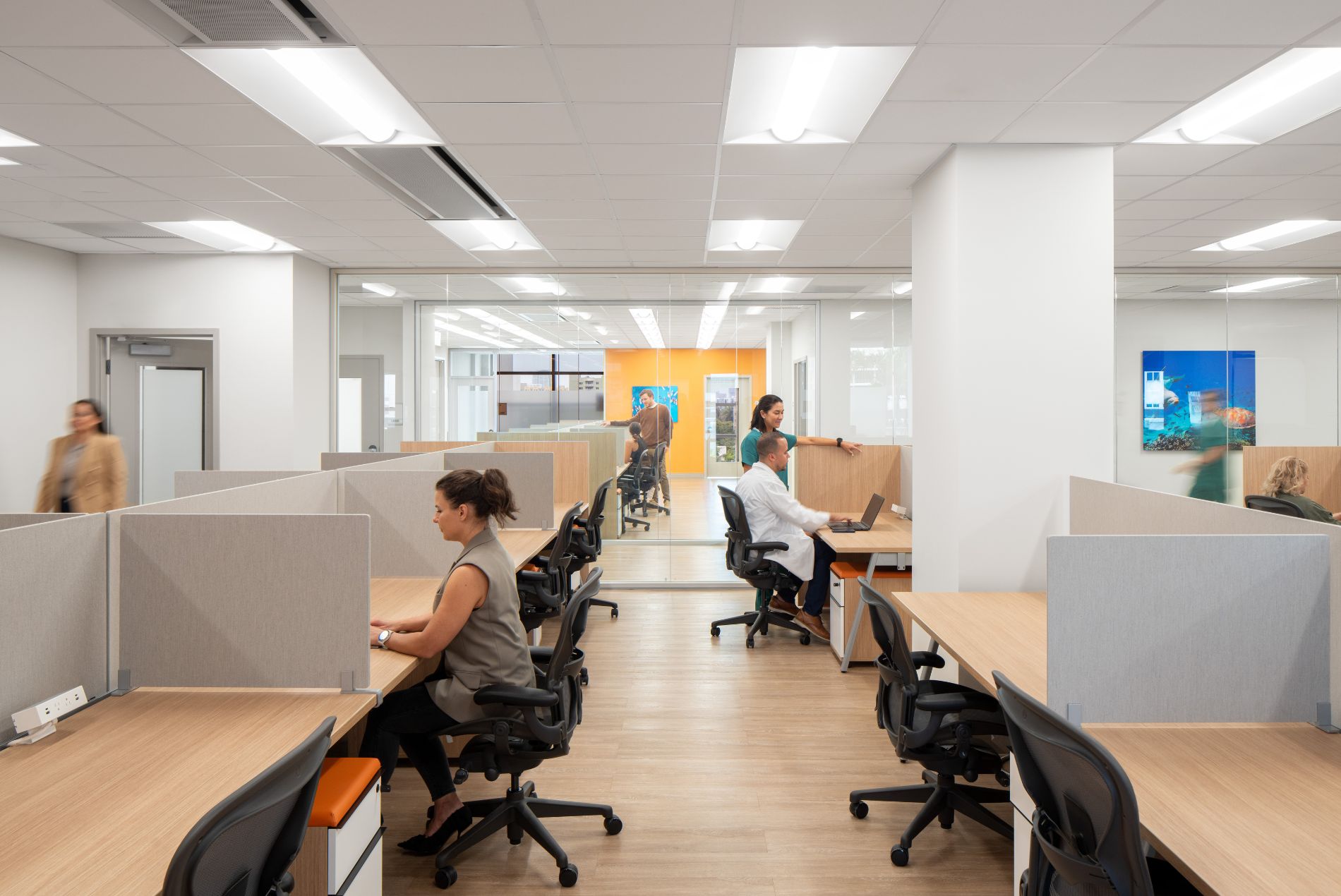 University of Miami Griffin Cancer Research Building interior open study space