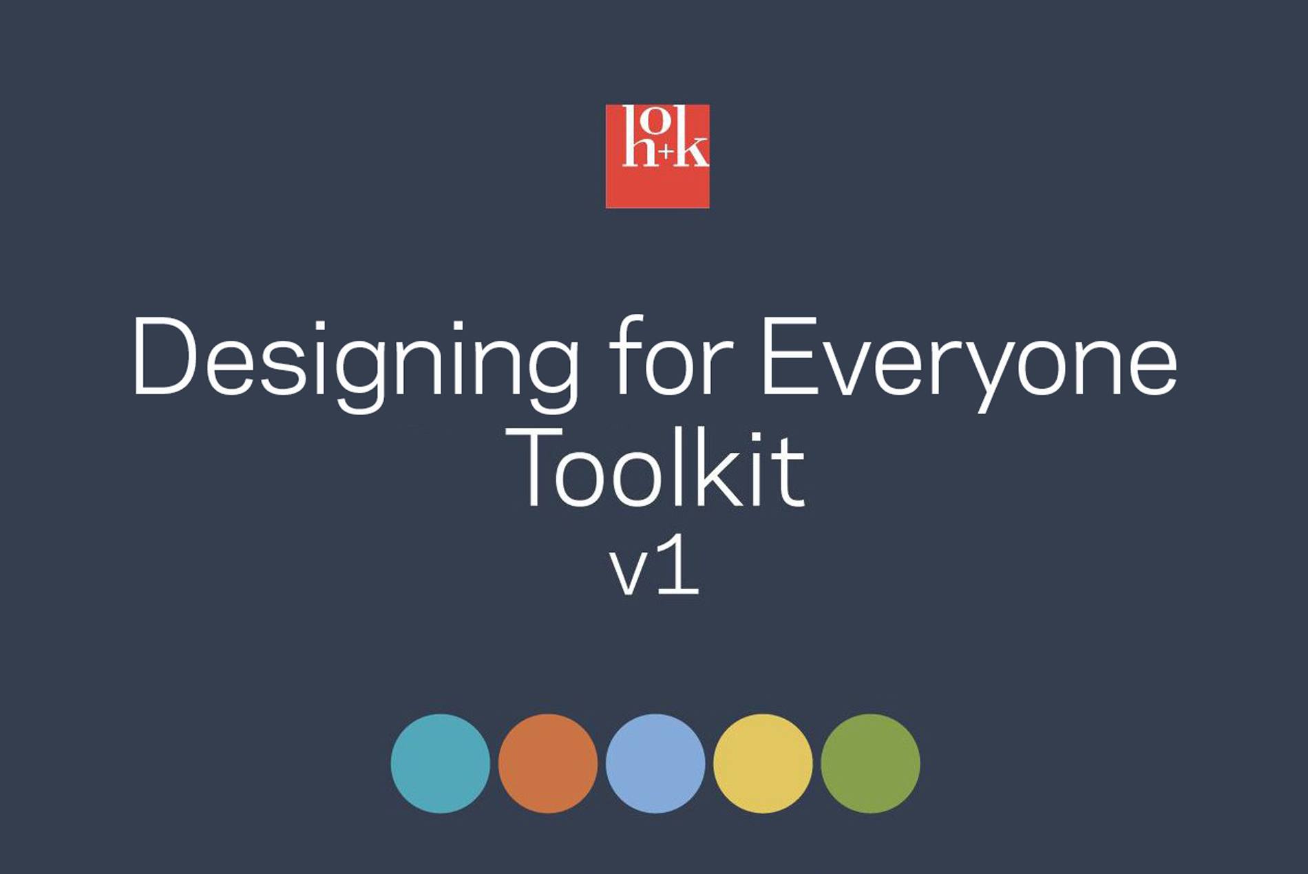 Image with HOK logo stating Designing for Everyone toolkit