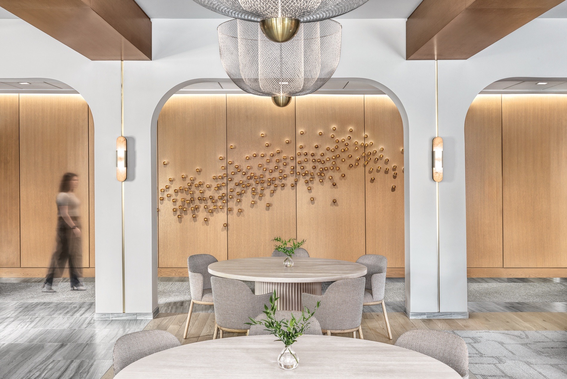 Lounge space at the Clover at Olive Crossing residence in St. Louis County.