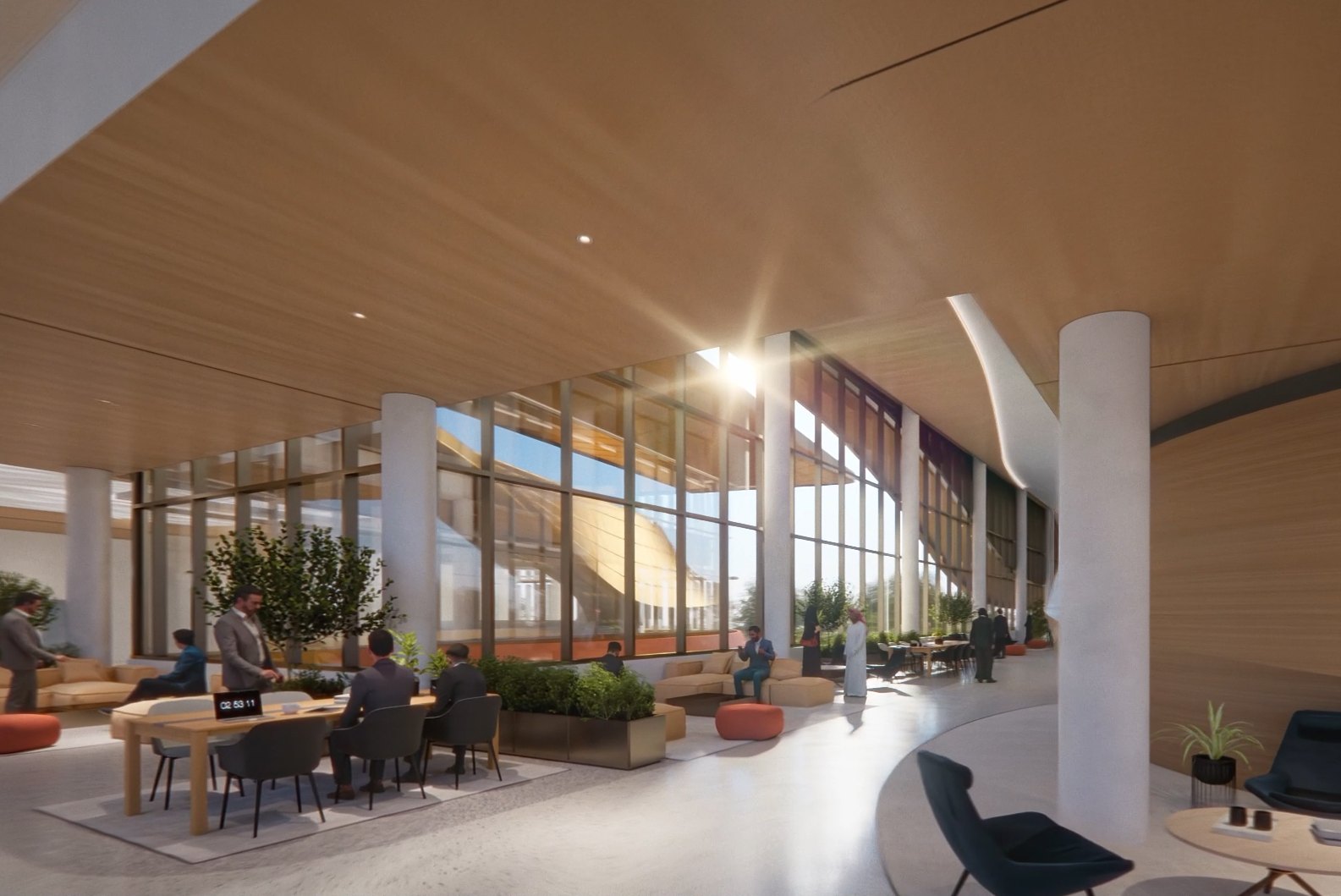 Lobby at the KAPSARC School of Public Policy Riyadh Saudi Arabia designed by HOK