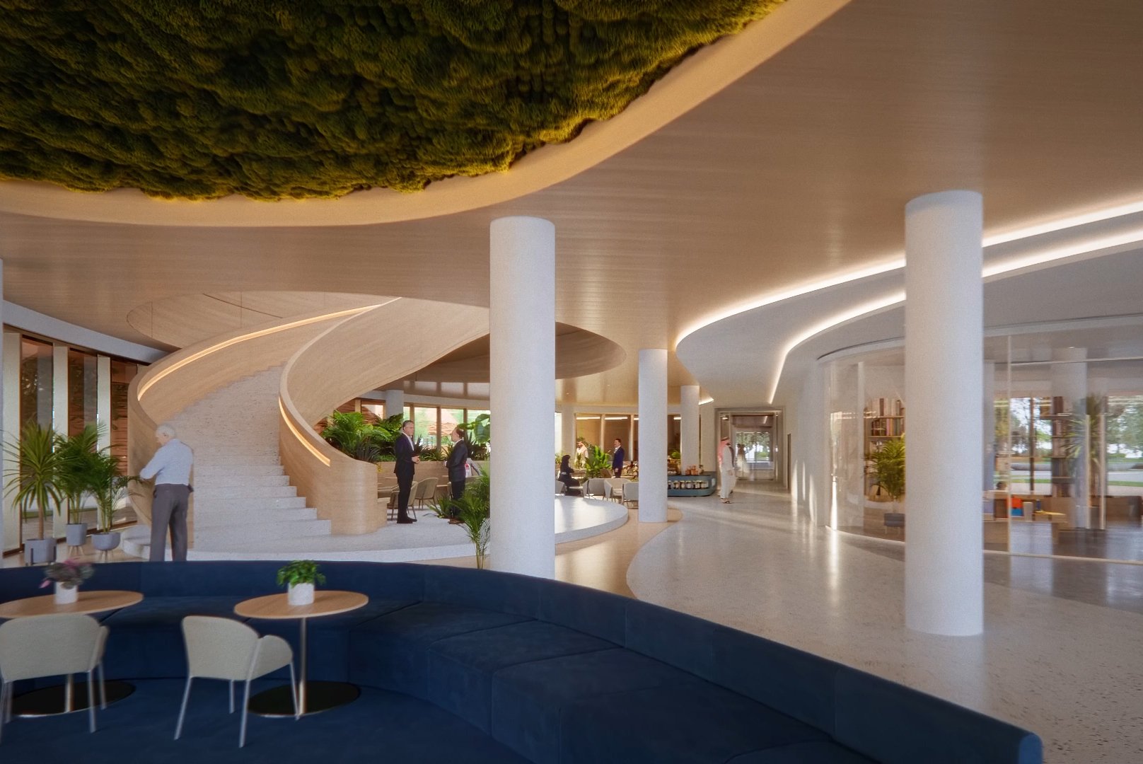 Grand stair at the KAPSARC School of Public Policy Riyadh Saudi Arabia designed by HOK