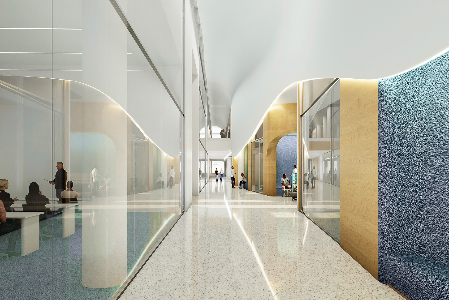 Clerestory windows and hallways at the KAPSARC School of Public Policy Riyadh Saudi Arabia designed by HOK