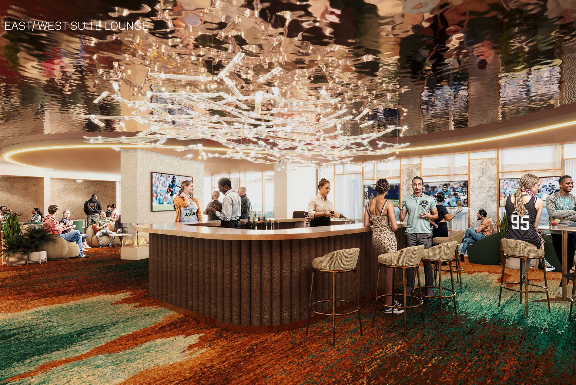 Jaguars SOTF East and West Suite Lounge 2025 1900x1270 1 HOK Unveils Interior Design of Jacksonville Jaguars Stadium of the Future