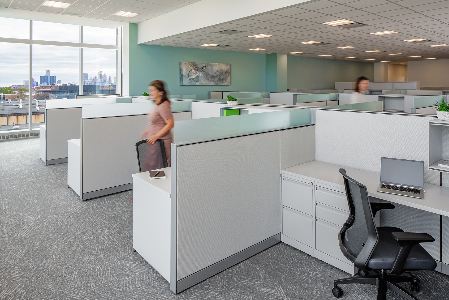 Office spaces within the Wayne County Justice Center Detroit Michigan HOK