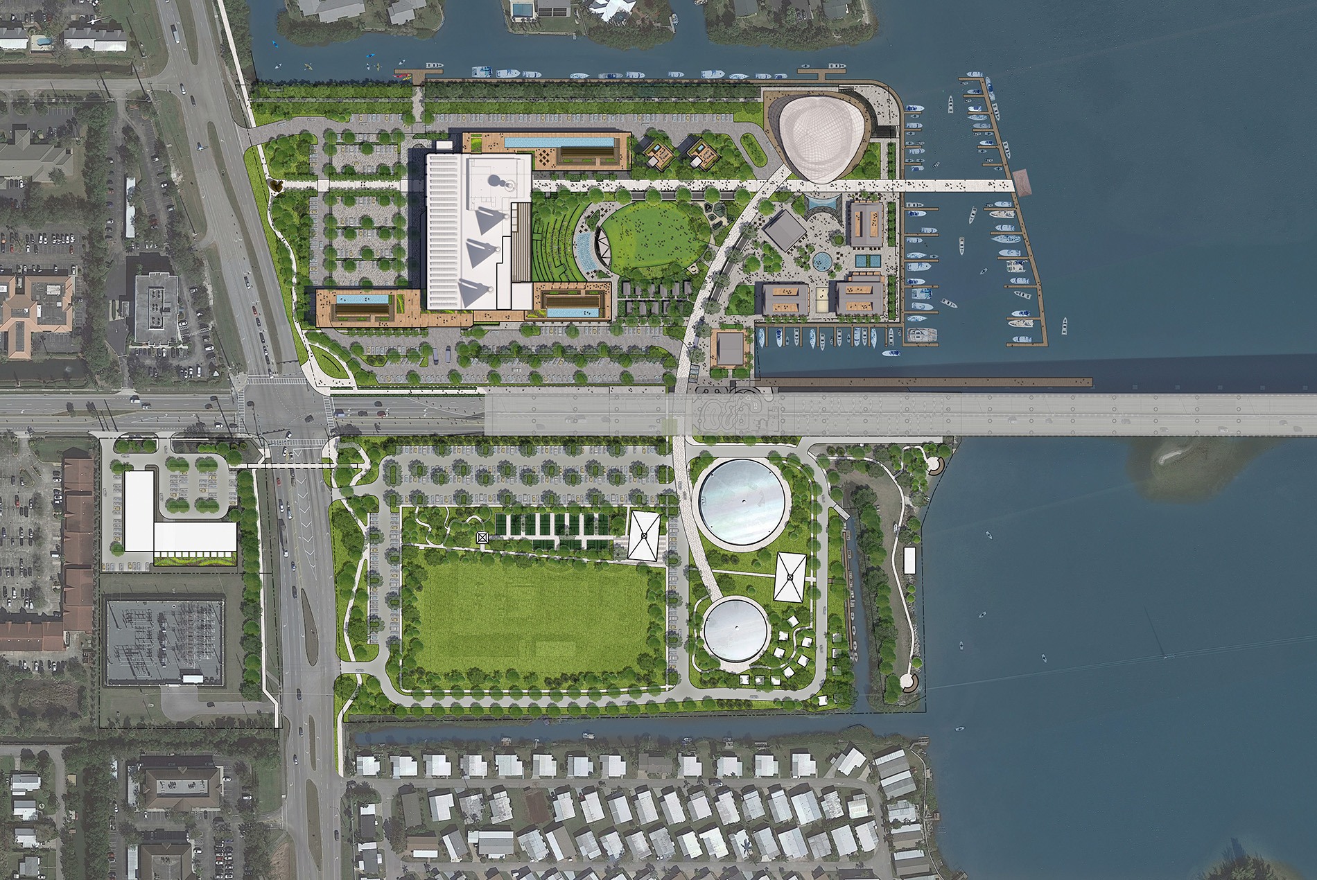 Walkable site plan of Big Blue @ Three Corners Vero Beach design by HOK