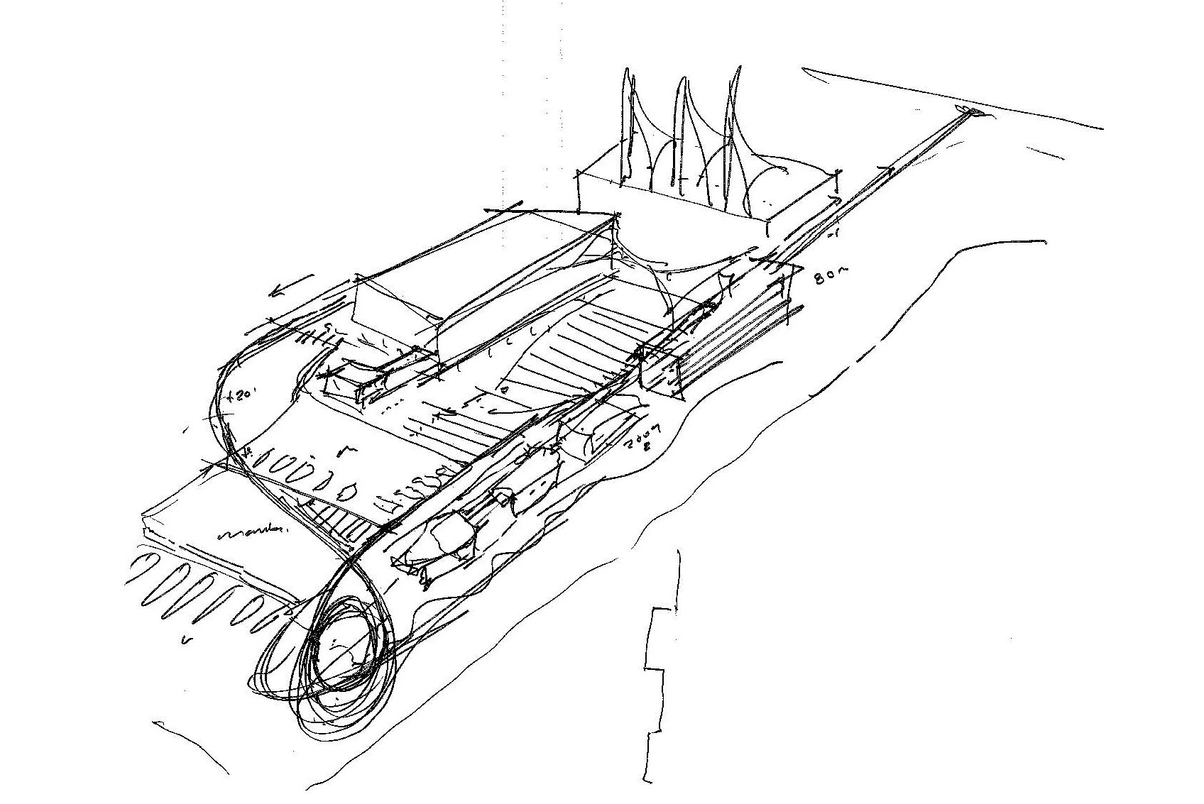 Parti sketch of Big Blue @ Three Corners Vero Beach design by HOK