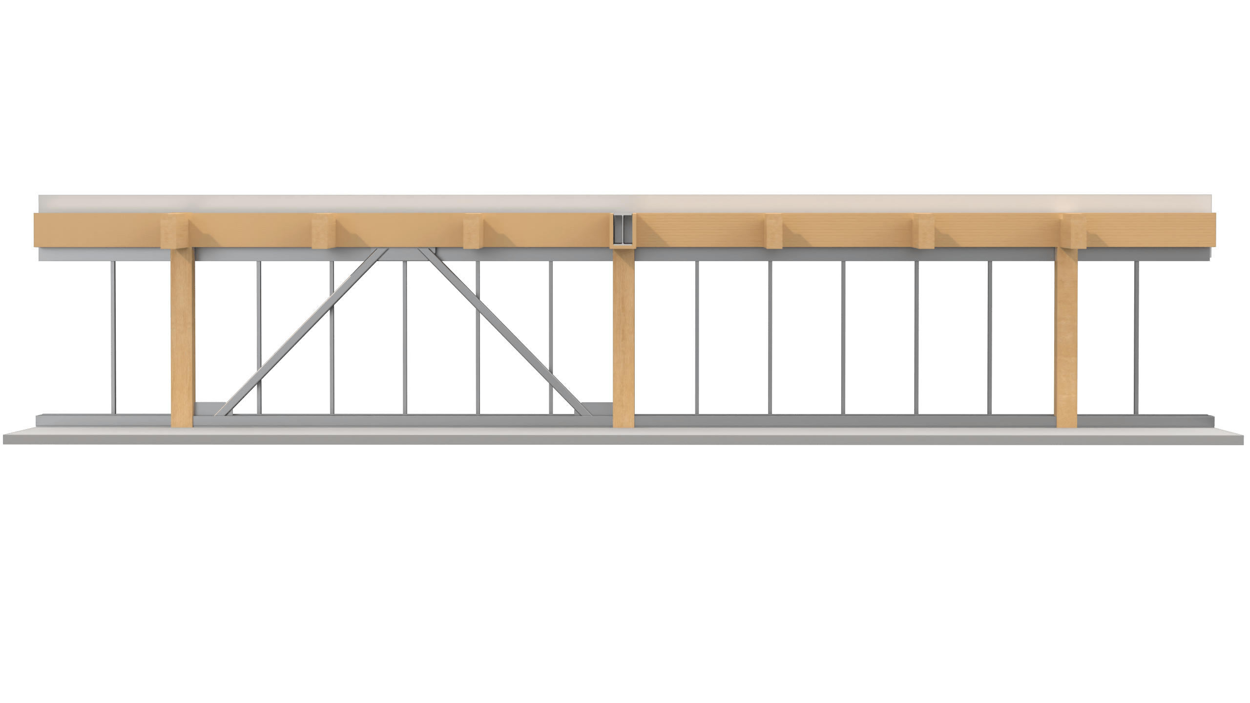 Mass timber elevation image of the new Monterey Airport design by HOK