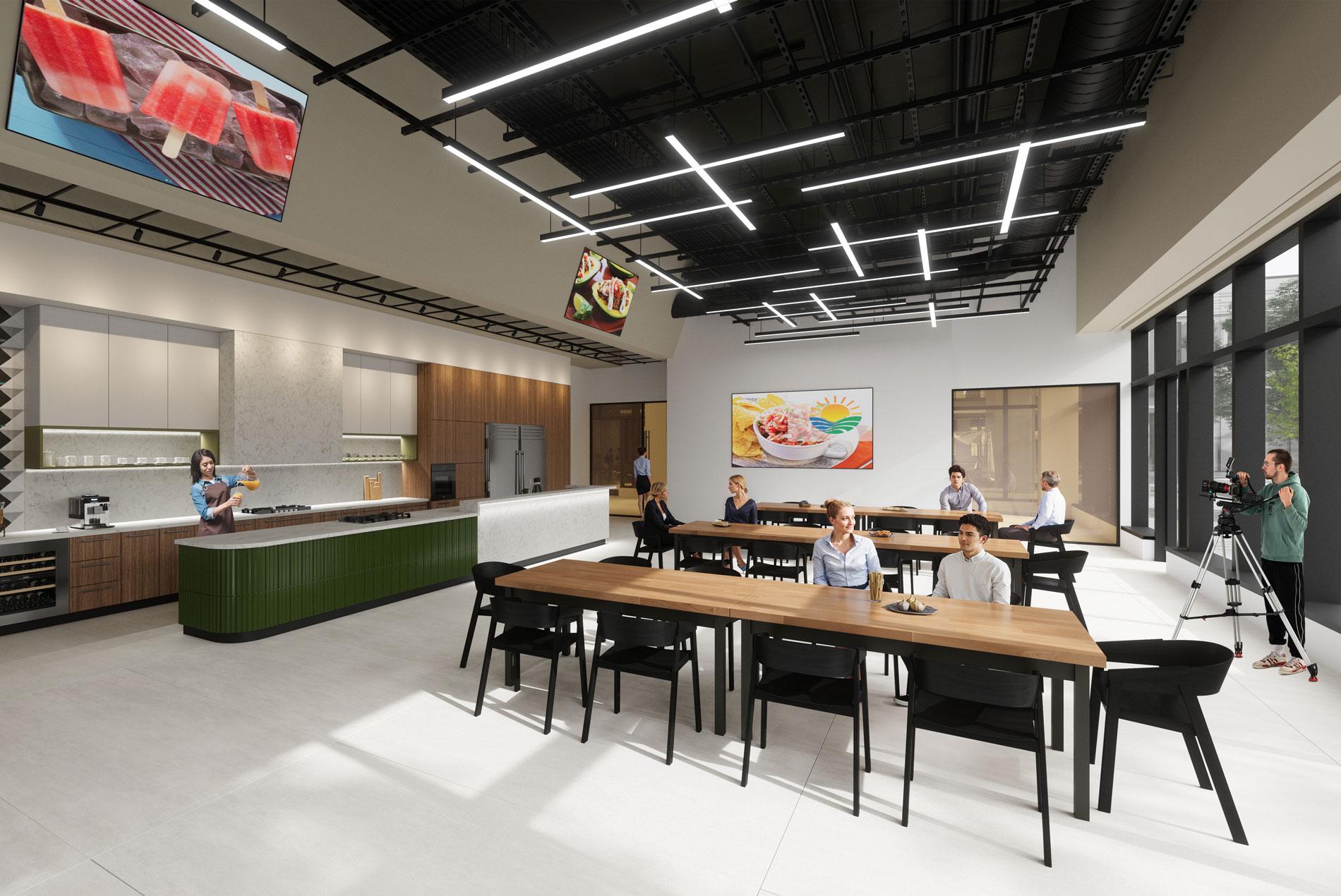 Rendering of the Florida Department of Agriculture and Consumer Services’ new headquarters now under construction in Tallahassee. Image shows a test kitchen designed to support the agency’s televised programming on Florida agriculture.