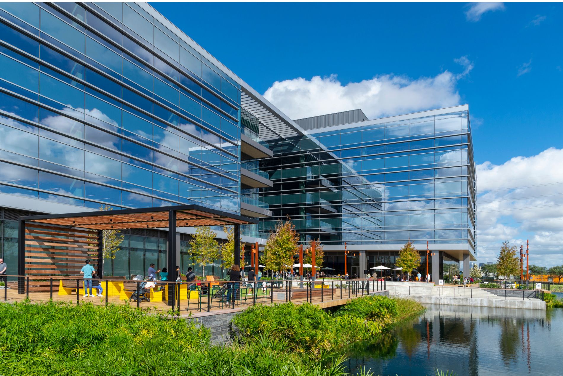 Hines Levit Green Building I exterior lakeside