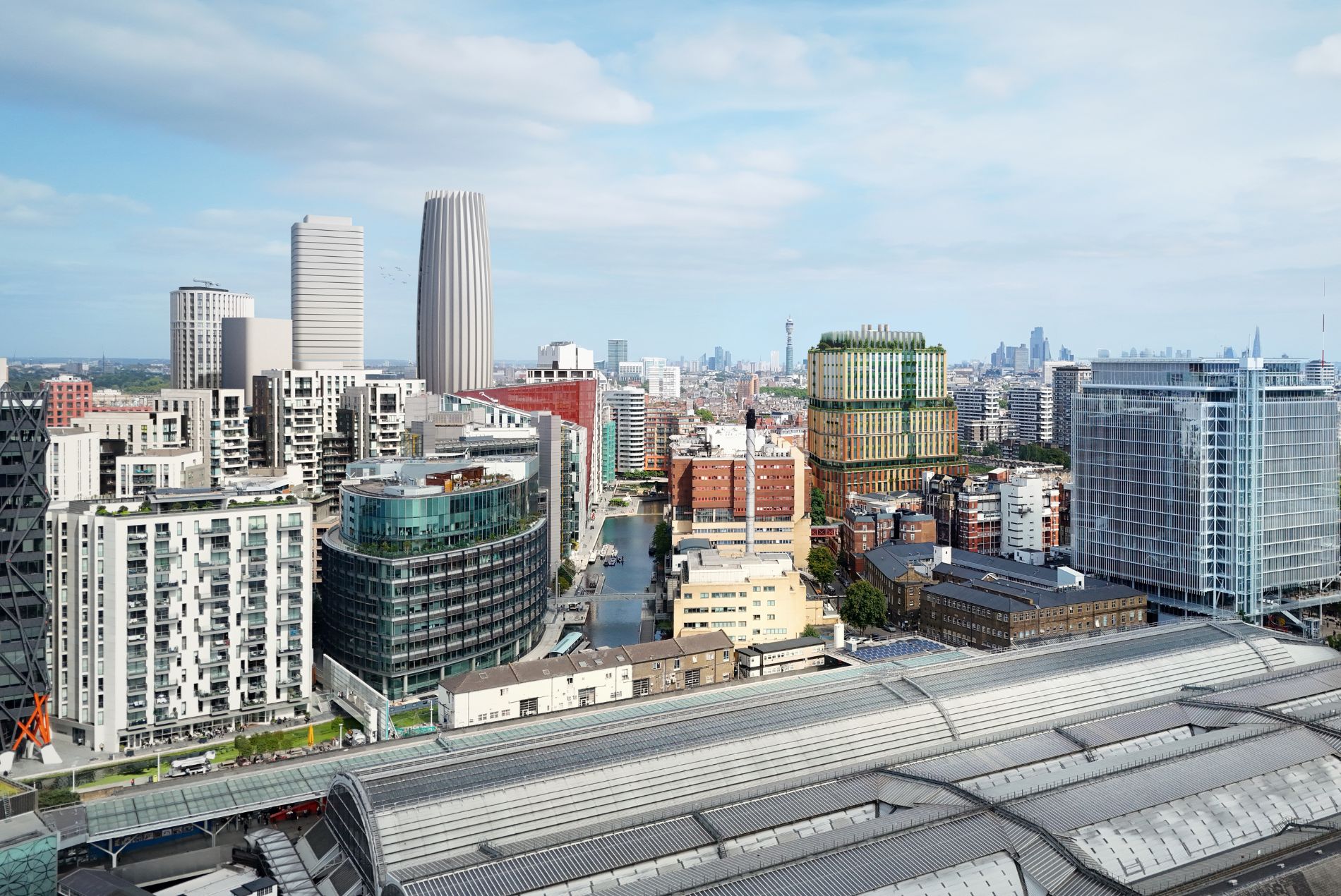 Paddington Hub on skyline render Plans Submitted for New HOK-Designed Paddington Hub Clinical Life Sciences Building in London