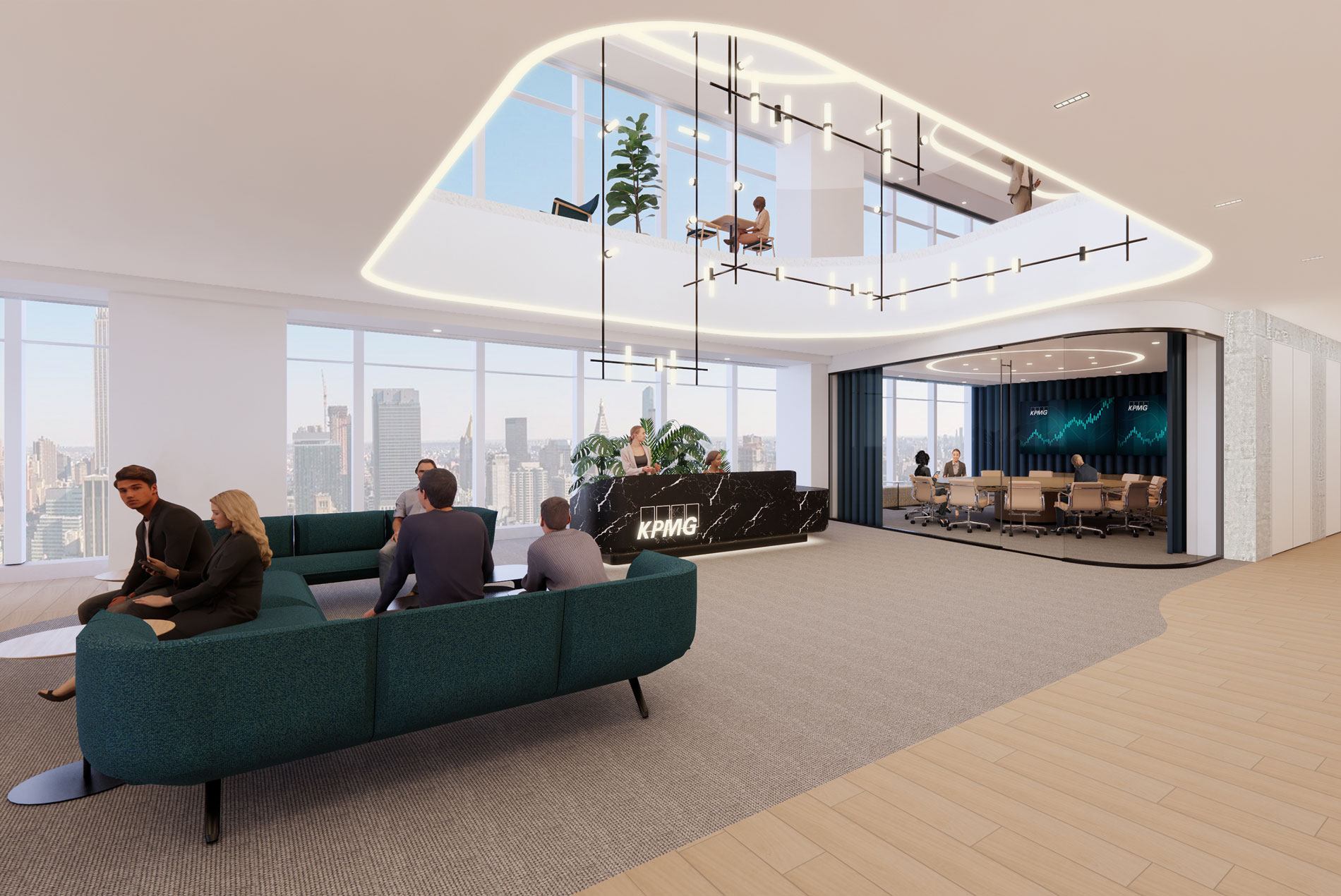 interior rendering of KPMG's New York headquarters