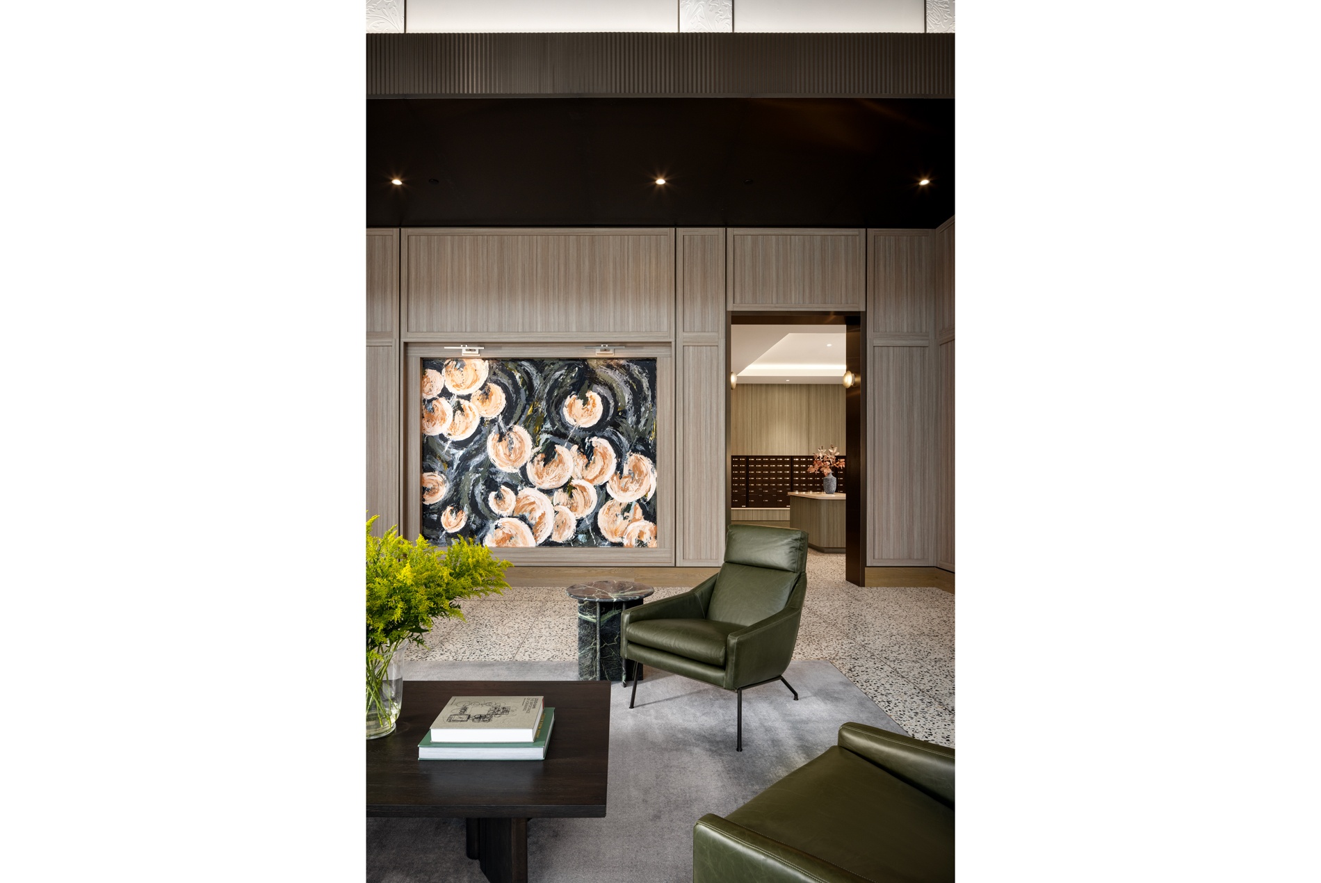 Lobby space designed by HOK at The Parks in Edmonton, Alberta