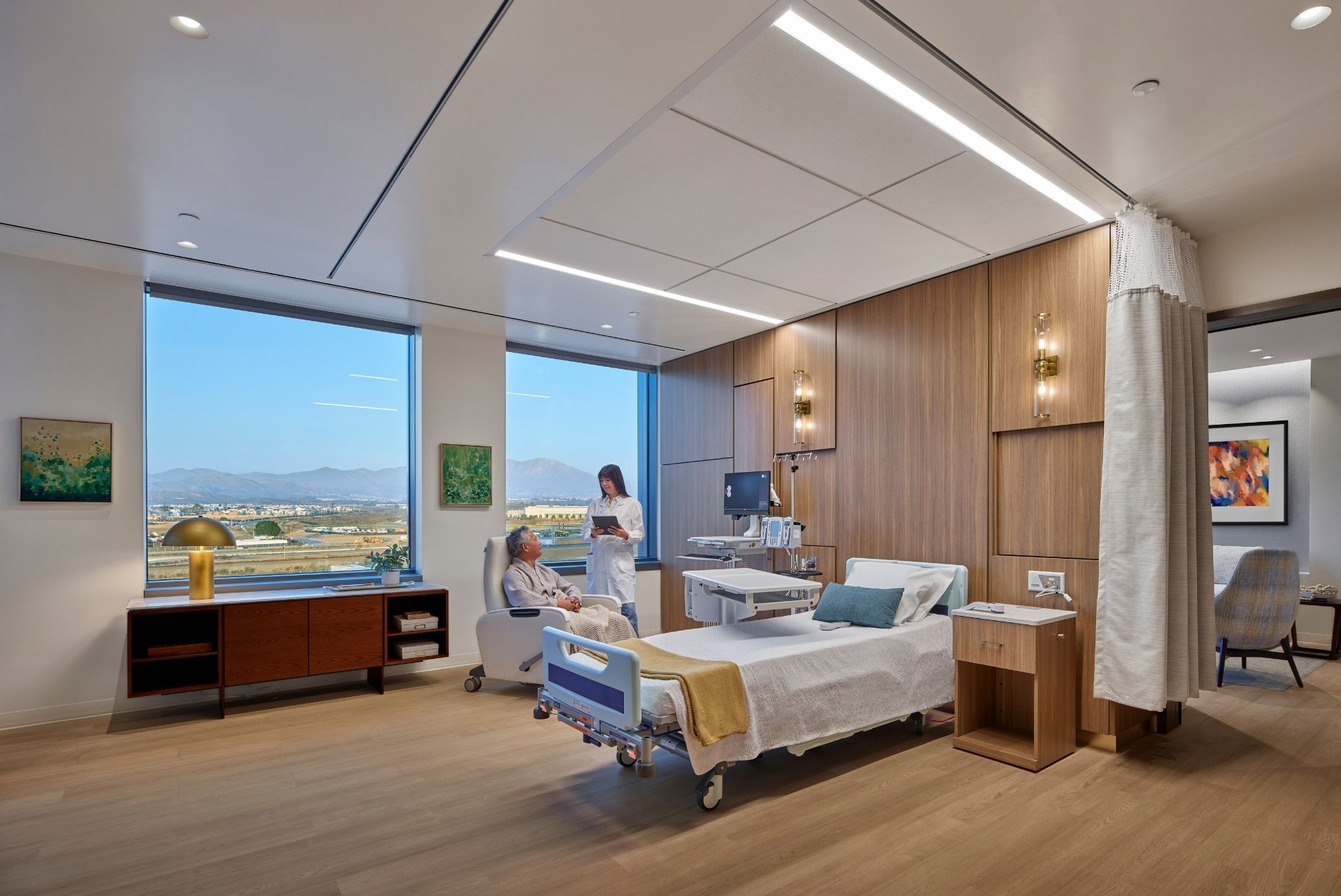 City Of Hope Orange County Interior Patient Room Adjustable Chair