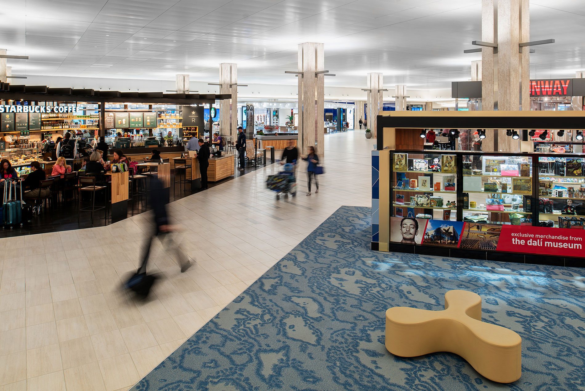 Retail and dining in the modernized Tampa International Airport by HOK