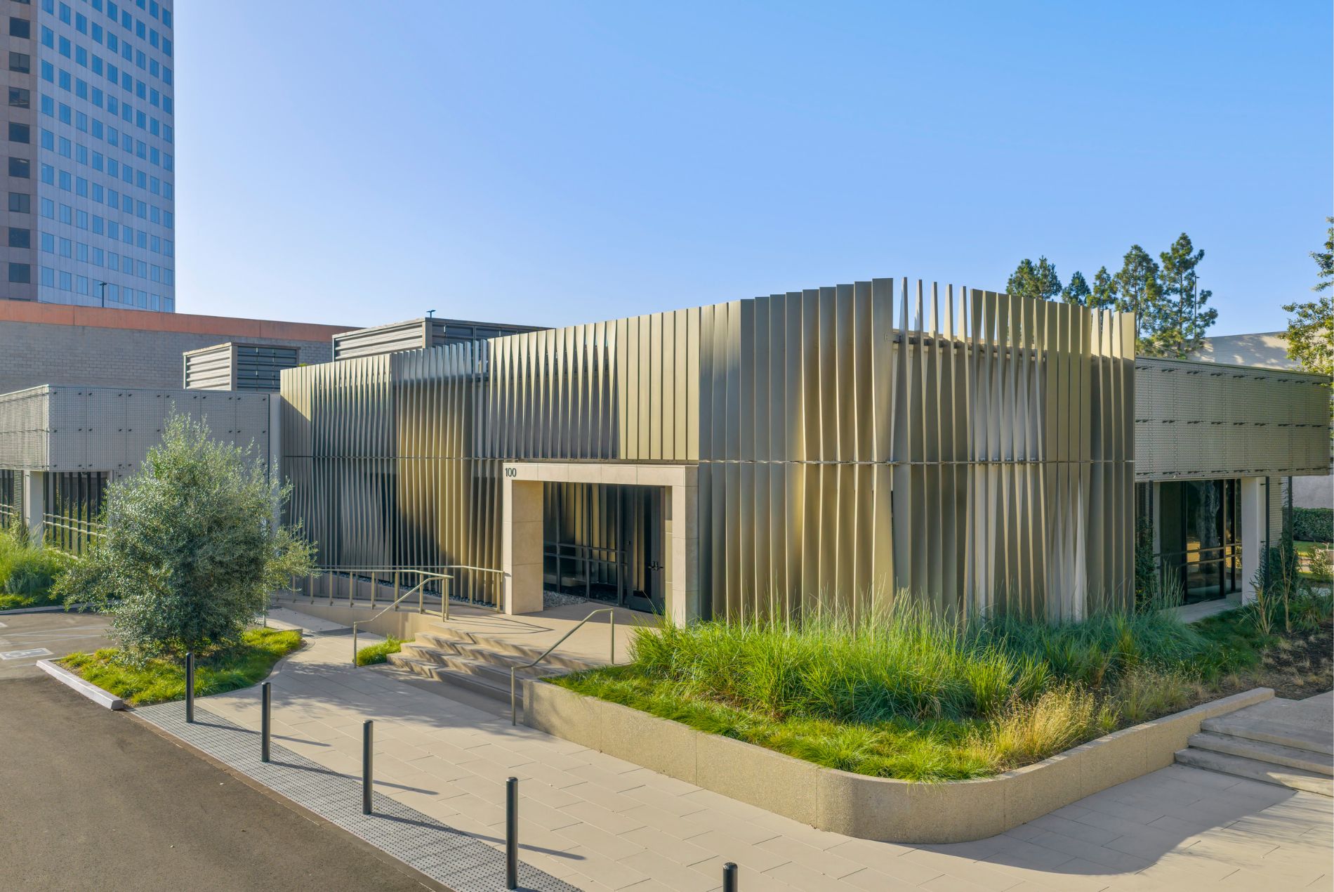 Confidential Medical Institute Aesthetic Medicine Training Facility Irvine exterior copper fins