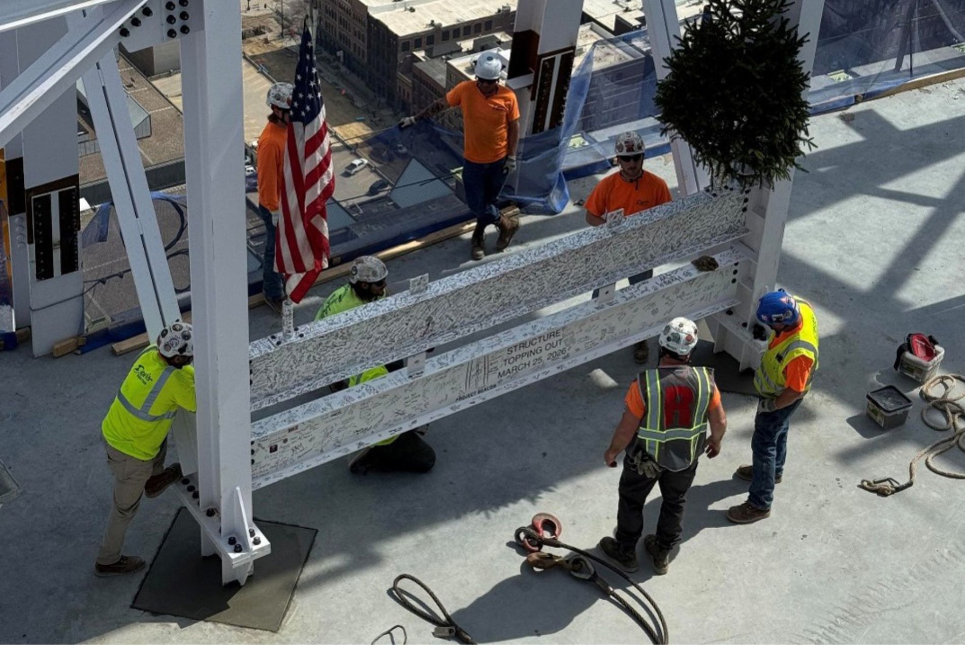 Mutual of Omaha headquarters exterior topping out