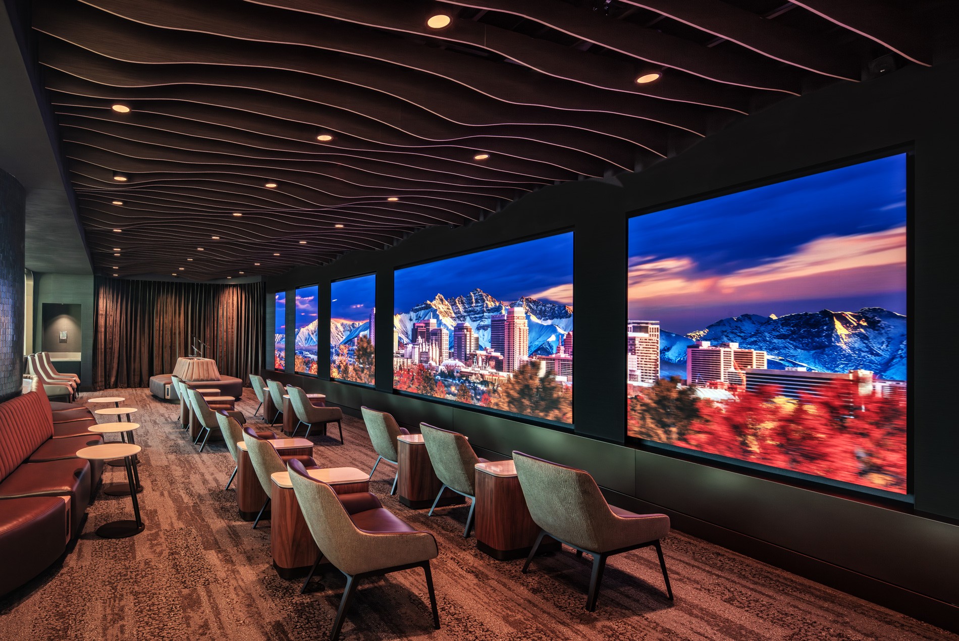 The signature immersion lounge-a Delta first-in the new Delta Sky Club in Salt Lake City International Airport's concourse B.