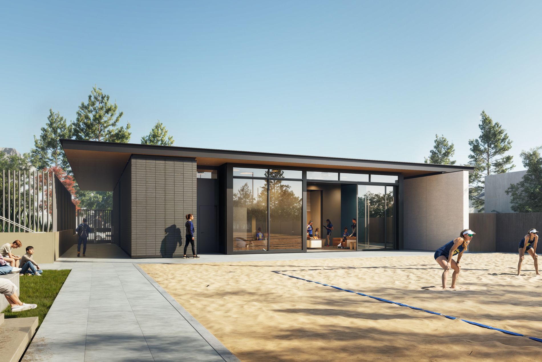 University of California Berkeley Cal Beach Volleyball Complex court exterior render