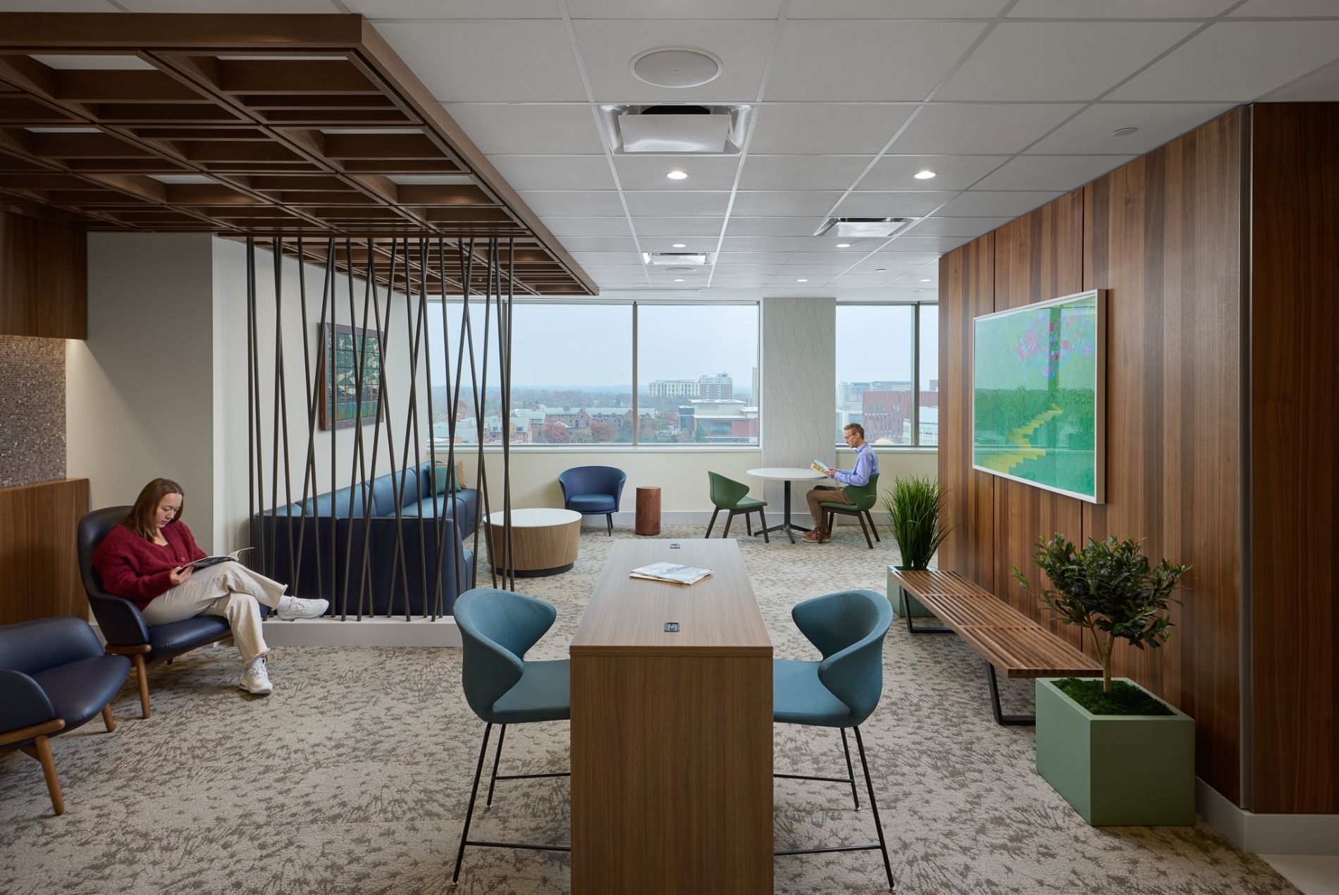 University Of Michigan Medicine D. Dan And Betty Kahn Health Care Pavilion Interior Visitor Work Lounge
