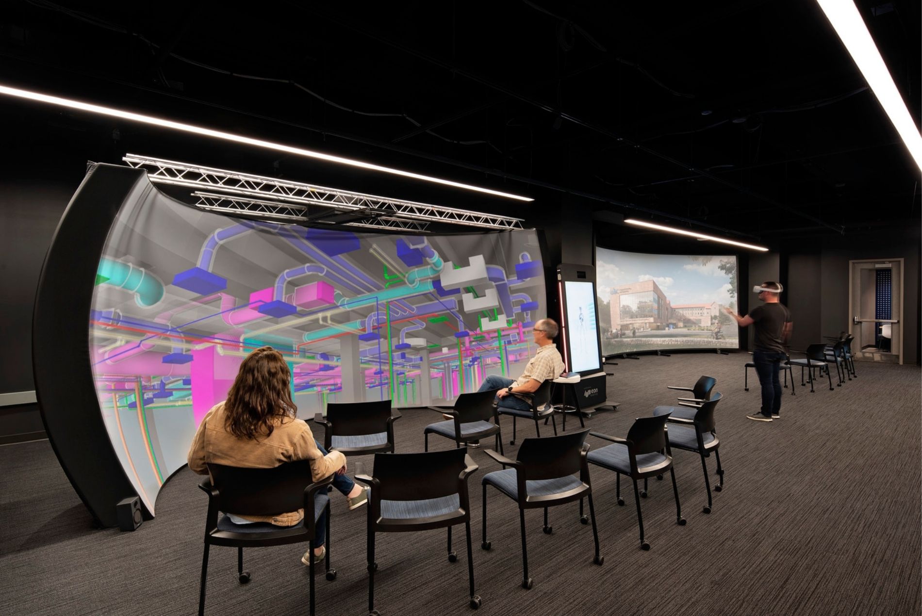 UMKC Robert W. Plaster Free Enterprise and Research Center interior VR AR lab