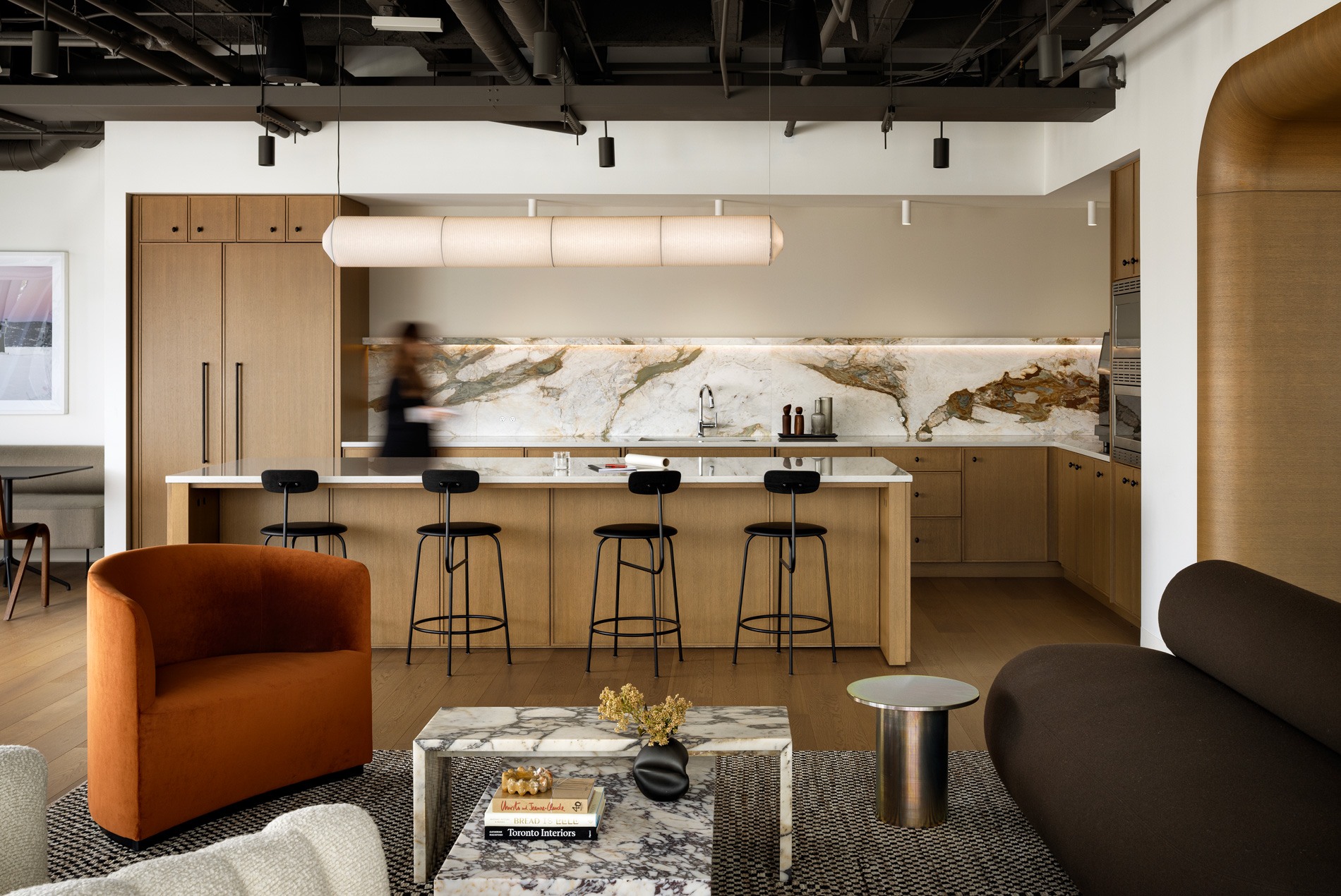 Kitchen and lounge space at HOK's Toronto studio