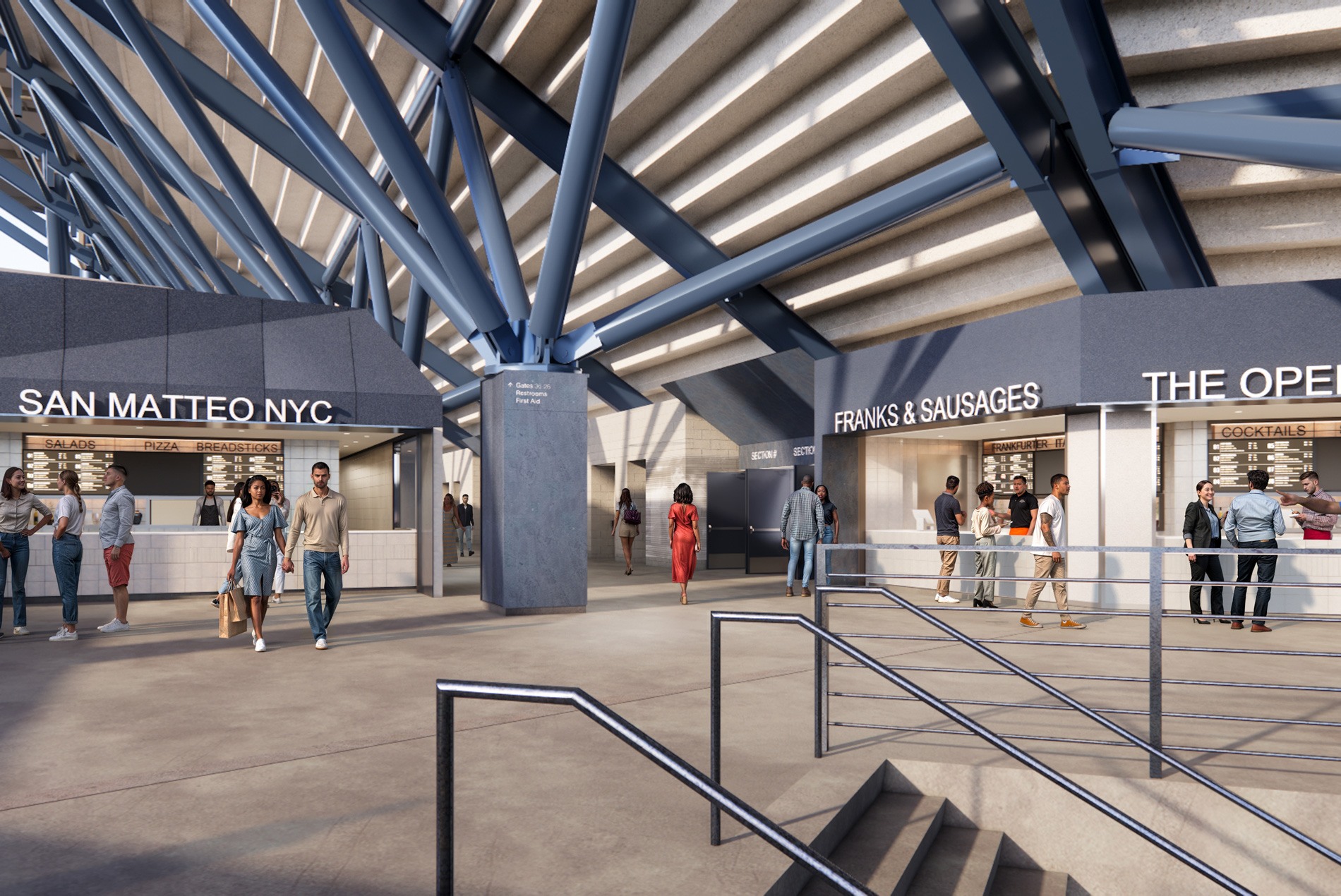 USTA Arthur Ashe Stadium renovation - promenade concourse upgrades rendering
