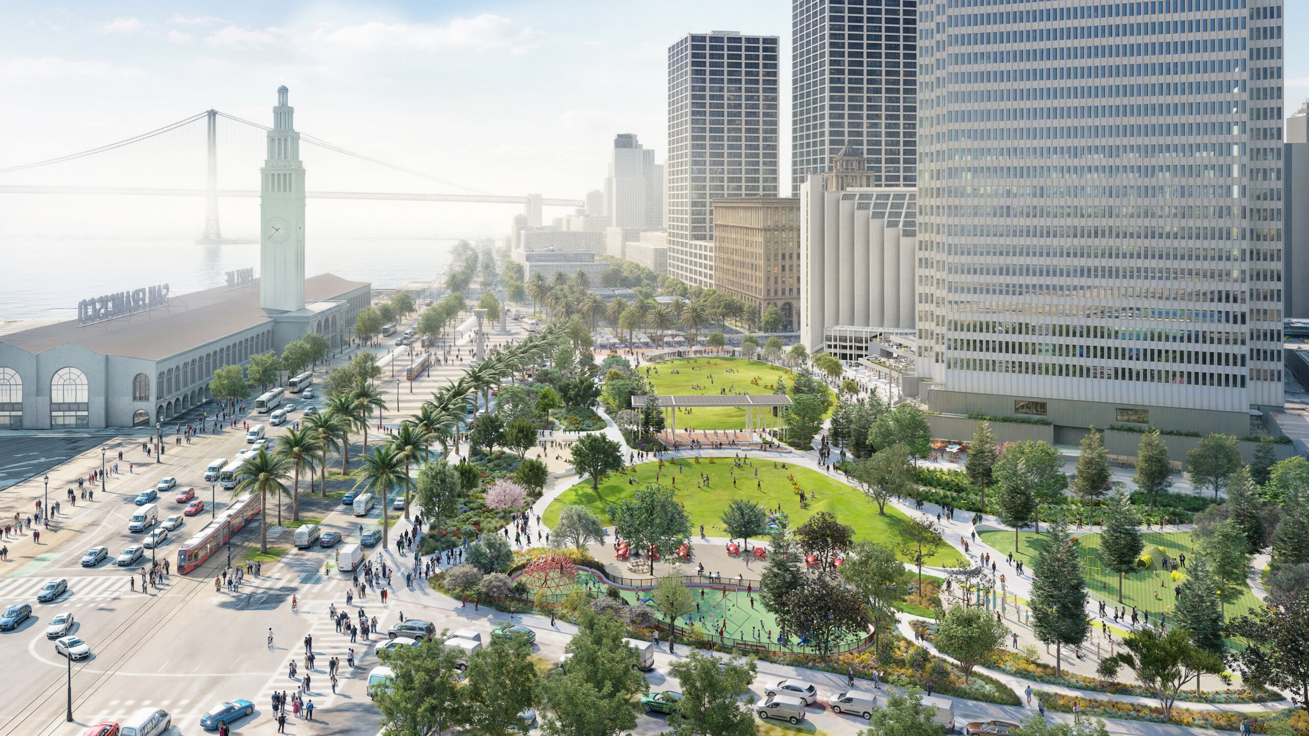Embarcadero Plaza waterfront exterior render