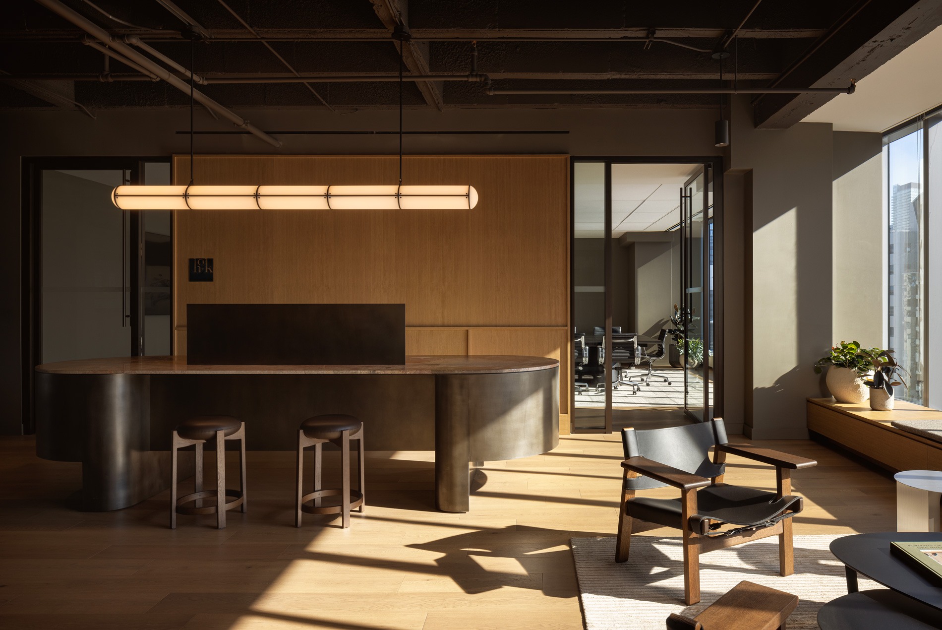 Conference room and coworking space at HOK's Toronto studio