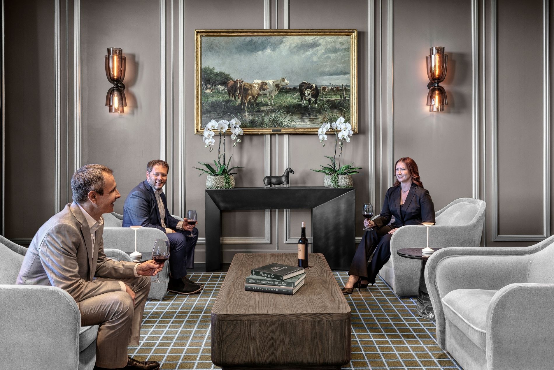Missouri Athletic Club Clayton interior lounge vignette