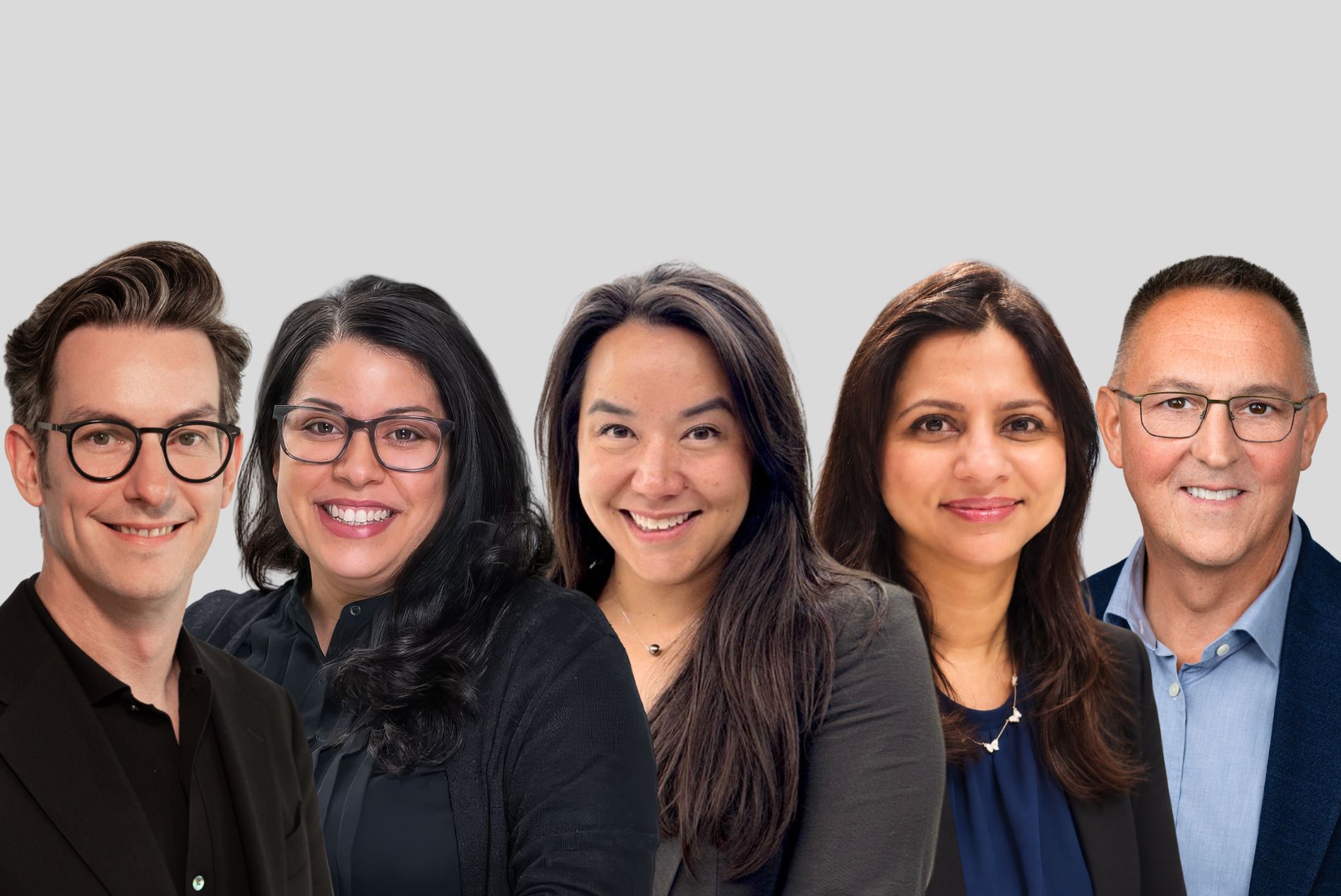 Collage of Justin Perdue, Rebekah Gandy, Allison Chang-Roberts, Nupur Gupta and Tim Weyand