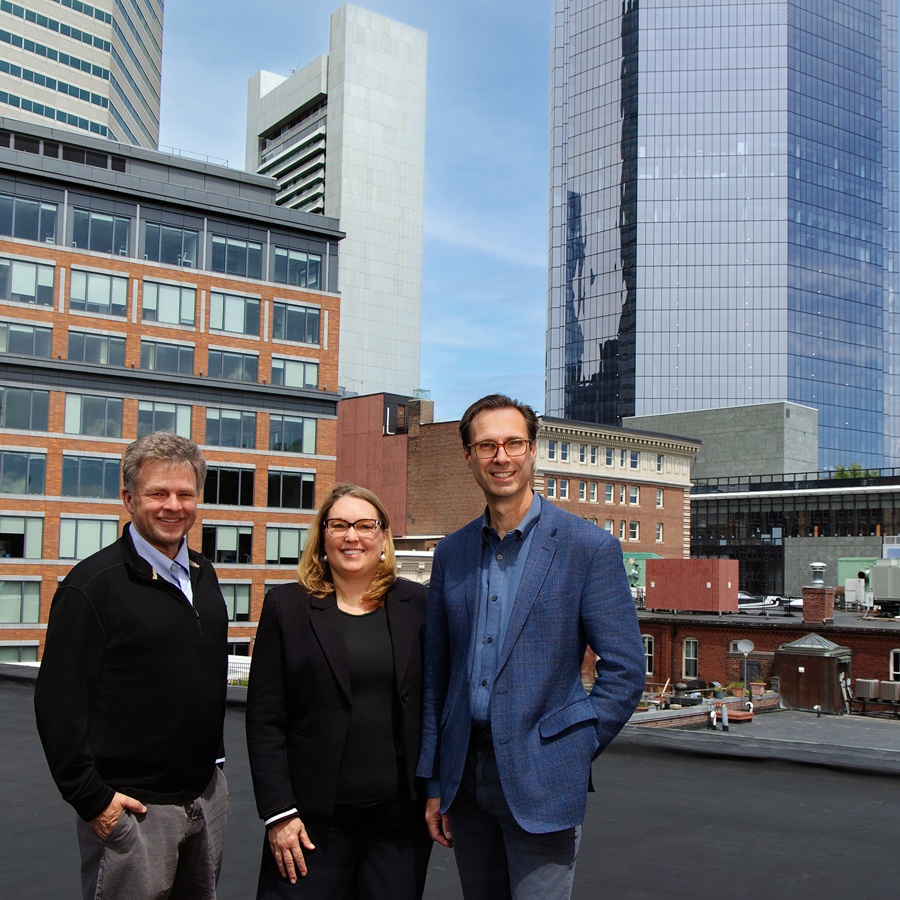 HOK Boston studio leaders Chris Leary, Marianne Weiss and Tom Grimble